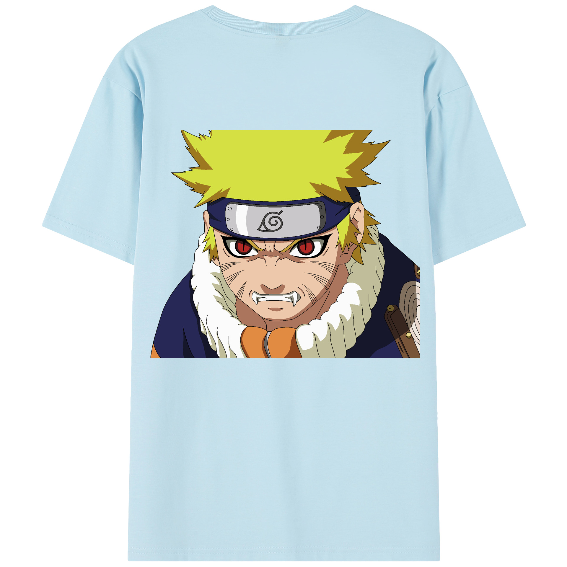 （画像用） NARUTO -ナルト- うずまき ナルト Uzumaki Naruto 綿100％半袖Tシャツ（背面プリント）